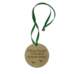 Medal drewniany grawerowany + logo